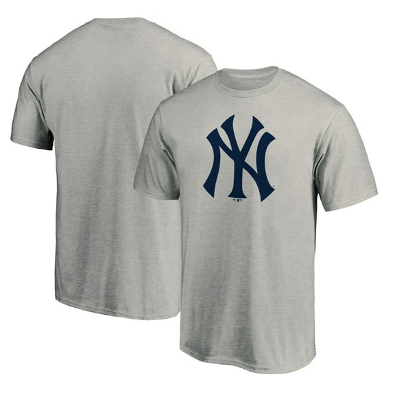 Men's Heather Gray New York Yankees Team Official Logo T-Shirt