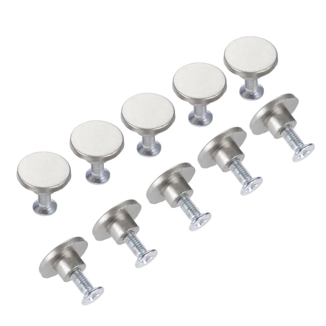 10 unids Perillas redondas Mini Manijas Botón Pulls Silver 12 * 5mm W / Tornillos Cabina de Cocina Cabina de Caja Muebles Armario Diseño Simple