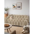 thumbnail image 6 of Khaki Moroccan Couch Cover for 2 Cushion Sofa, Boho Retro Country Abstract Geometric Grid Washable Loveseat Sofa Covers Slipcover for Sectional Sofas L-Shaped, Couch Throw Cover 71"x118", 6 of 9