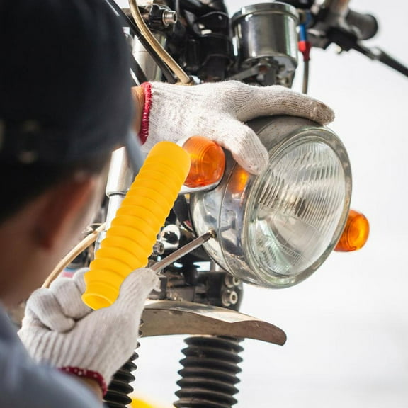 MLINS Motorcycle Fork Guard Protector yellow Fork Boot Shock Covers For Dirt Bikes No Extra Tools Needed Motorcycle Fork Damping Cover Yellow