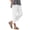 White, variant on Capri Pants for Women Solid Color Cotton Linen Pants Women 2026 Elastic Waist Straight Leg Casual Pull On Trousers for Women with Pockets Split Hem ankle Cropped Trouser for Daliy White 2XL