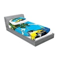 thumbnail image 2 of Ambesonne Colorful Fitted Sheet & Pillow Sham Set, Nostalgic Chevy Car, Twinxl, Multicolor, 2 of 2