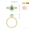 thumbnail image 4 of ANGARA Natural Split Shank Pear Emerald and Diamond Double Halo Ring in 14K Yellow Gold for Women (Size-6x4mm) | May Birthstone, Birthday, Anniversary, Jewelry Gift for Women | Natural Emerald Ring, 4 of 8