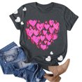 thumbnail image 5 of PMUYBHF Débardeur Graphique Sans Manches pour Femmes Mode Saint-Valentin Imprimé Amour Col Rond Manches Courtes T-Shirt Décontracté (5), 5 of 5