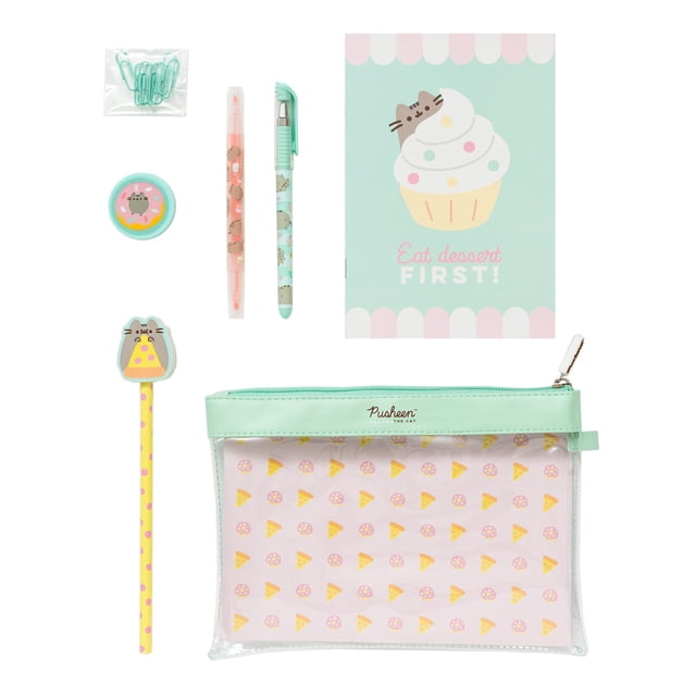 Set Estuche para Lápices Pusheen por Grupo Erik con Bloc de Notas y Bolígrrafos