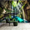 thumbnail image 3 of Gojian Nature Tapestry Forest Tree Sea Cave Wall Hanging, Stream Through Rainforest Landscape Wall Art Tapestry for Bedroom Living room, 3 of 6