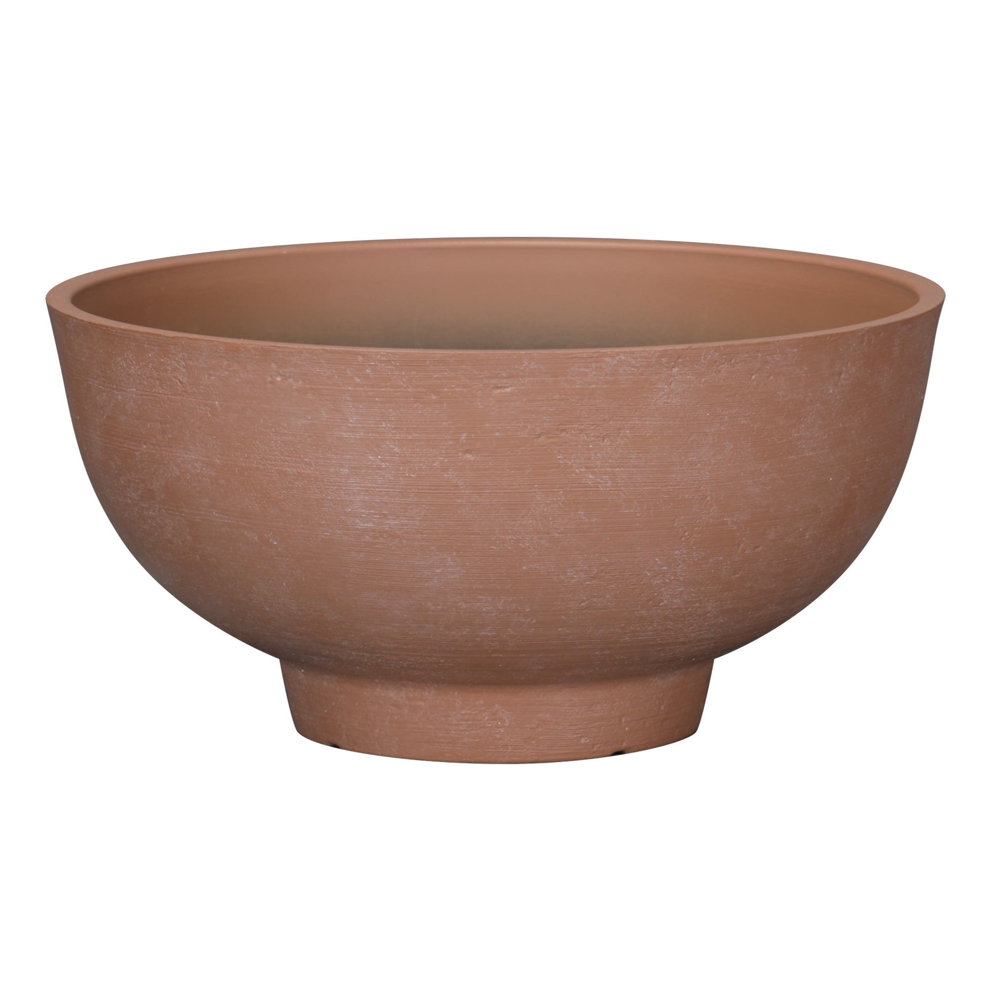 (2 pack) Better Homes & Gardens Bowl Planter, Terracotta Recycled Resin, 12 in x 12 in x 6 in