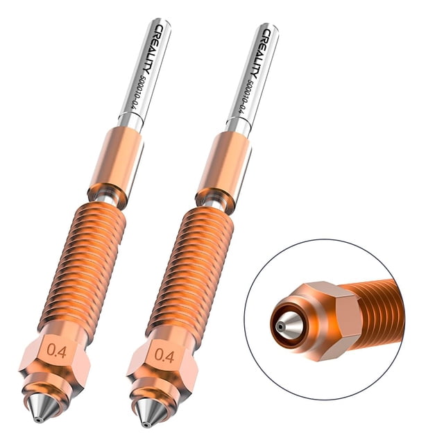Kit de boquillas Creality K2 Plus/Hi Combo para impresoras 3D de 0,4 mm y 2 unidades