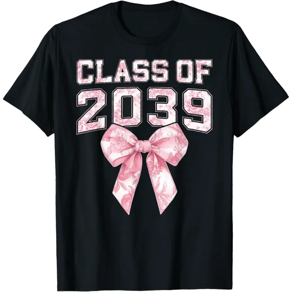Class Of 2039 Graduation Coquette Bow T-Shirt Size S-5XL