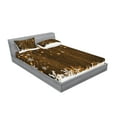 thumbnail image 2 of Ambesonne Christmas Fitted Sheet & Pillow Sham Set, Wood and Snowflakes, Full, Brown White, 2 of 2
