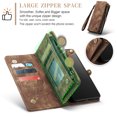 thumbnail image 3 of For Samsung Galaxy S20 Wallet Case,Multi-Functional Retro Leather Purse Flip Cover Zipper Wallet Case with Removable Card Slots Pocket & Detachable Wrist Strap Magnetic Phone Case, Darkbrown, 3 of 9
