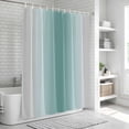 thumbnail image 6 of Teal Grey Ombre Shower Curtain, Waterproof Shower Curtains for Bathroom, Farmhouse Gradient Minimalist Washable Fabric Bathtub Curtain Set Bath Decor with 12 Hooks Standard 72"x72", 6 of 8