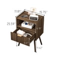 thumbnail image 2 of Mesita de noche moderna Nightstand JOONEE con almacenamiento en nogal, 2 of 8