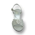 thumbnail image 2 of FLORAL Melina Women's Wide Width Ankle Strap Buckle Rhinestone Flower Sandal SILVER 8, 2 of 6