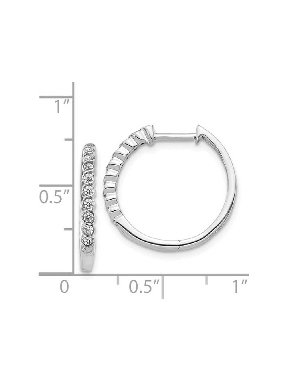1/4 Carat (Ctw) Diamond Huggie Hoop Earrings in 14K White Gold (2/3 ...
