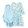 thumbnail image 3 of Gelikeya Kids Girls Abaya Long Sleeve Hijab Chiffon Dress Dubai Kaftan with Pockets Arabic Prayer Dress Z02 Blue, 5-6 Years, 3 of 8