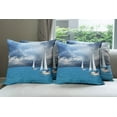thumbnail image 6 of Ambesonne Blue Throw Pillow Cover 4 Pack, Sailing After Storm Clouds, 20", Blue Grey Blue White, 6 of 7