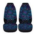 thumbnail image 5 of XYZCANDO Decorative Car Seat Covers Truck Vehicle Van, Easy to Install Interior Accessories Front Seat Cover 2pcs Polyester Blue Mandala, 5 of 10
