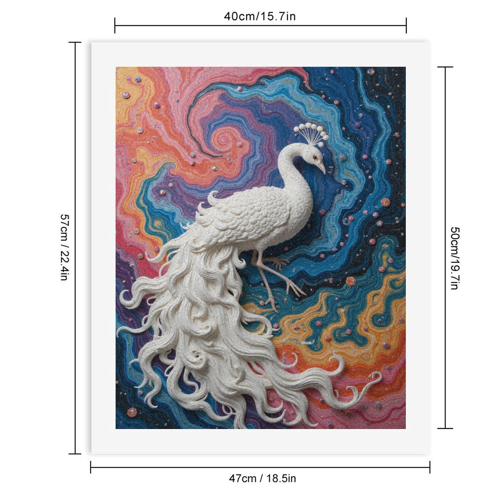 Paint By Numbers Kit for Adults Beginner - DIY Colorful Peacock Swirl Art Canvas Painting Kits for Adults, Frameless Paint By Number for Adults for Home Wall Decor 16x20 Inch