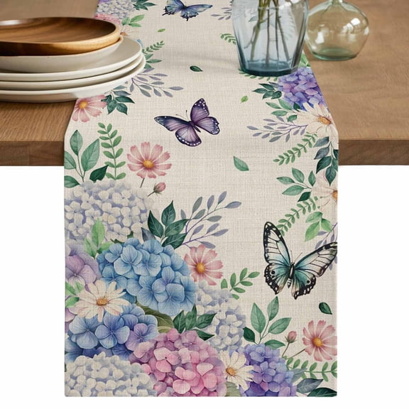 Blue Leopard Print Table Runner 90 Inches, Vintage Abstract Animal Patterned Art Bed Runner Dresser Scarves Tabletop for Indoor Outdoor Parties/Ceremony/Banquet, 13" x 90"