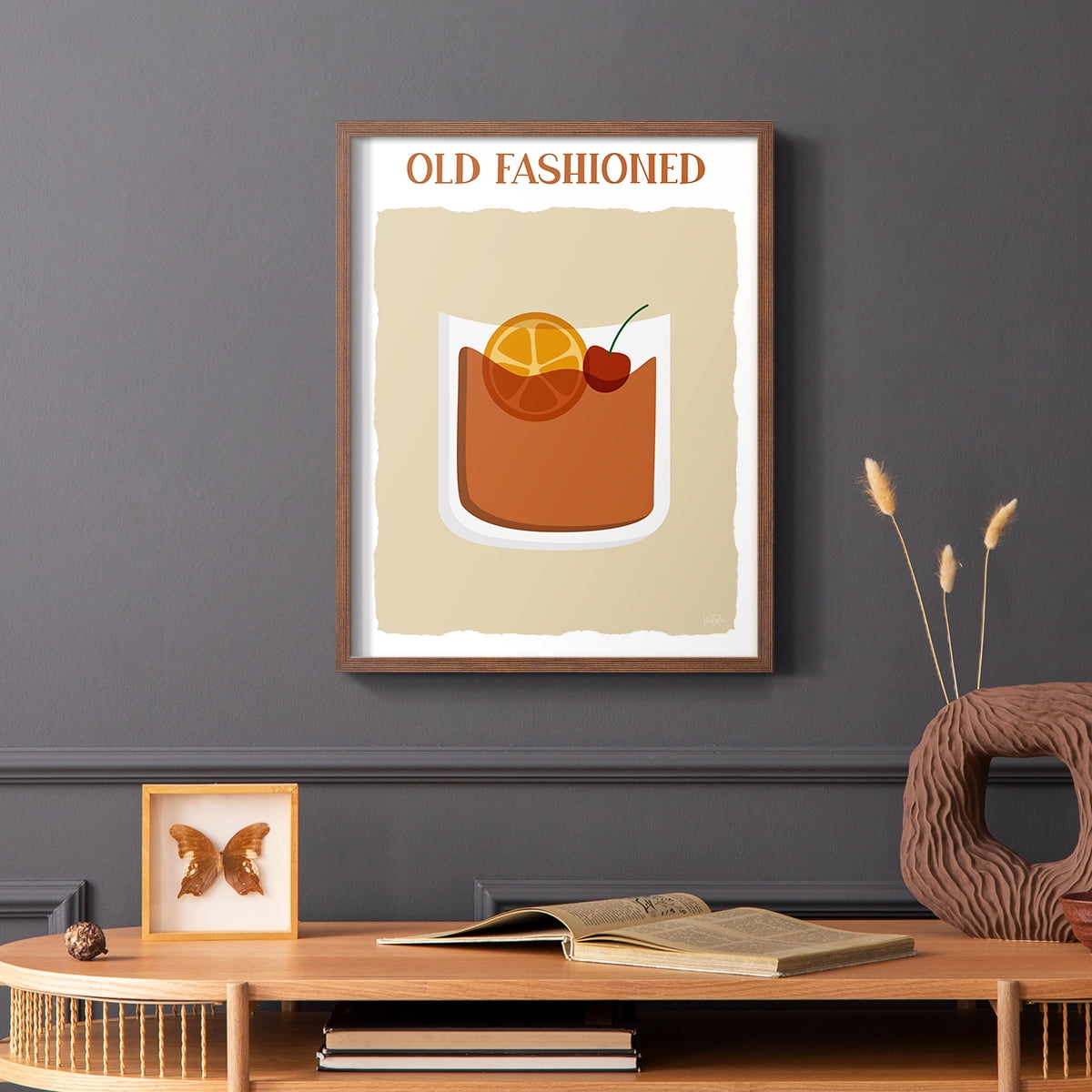 Old Fashioned in Brown Solid Wood 11 x 14 Framed Print