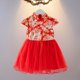 thumbnail image 5 of Vestido de niña de otoño, estilo chino para niñas pequeñas y medianas, vestido de año para niñas pequeñas, vestido de princesa Cheongsam con velo de ponte, 5 of 6