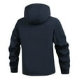 thumbnail image 4 of WTOBBY Men's Waterproof Windproof Fleece Jacket for Outdoor Mountaineering - Solid Color, Thick Fleece Lined, Heavy-Duty Protection Against Elements, Perfect for Hiking, Climbing,Blue L, 4 of 4