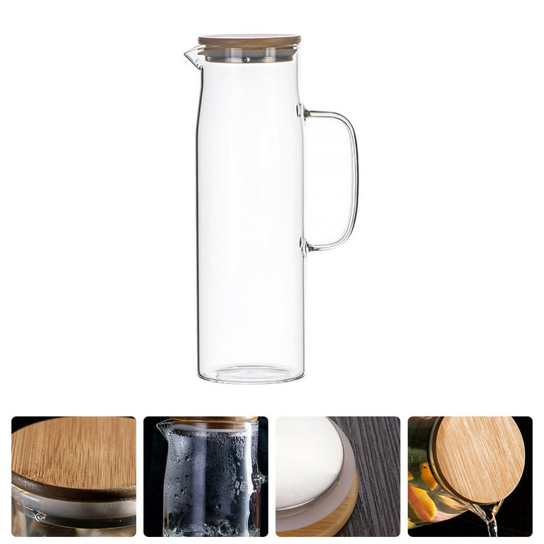 1pc 1.2L Large Capacity Glass Water Pot Glass Cold Water Bottle Fruit Juice Jug, Size: 24x10cm