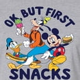 thumbnail image 3 of Mickey & Friends - Ok, But First Snacks - Juniors Cropped Cotton Blend T-Shirt, 3 of 5
