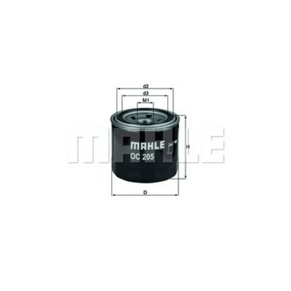 MAHLE OC 205 Engine Oil Filter Fits select: 2008-2014 HYUNDAI SONATA, 2010 KIA FORTE