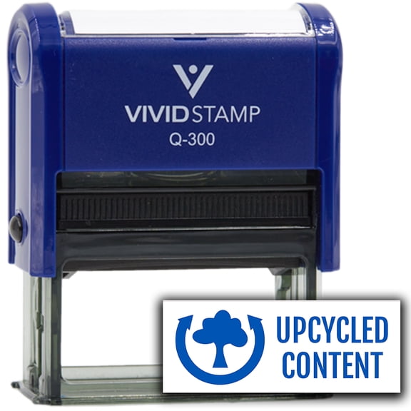 All Quality Upcycled Content Self-Inking Rubber Stamp (Blue Ink) - Q-300