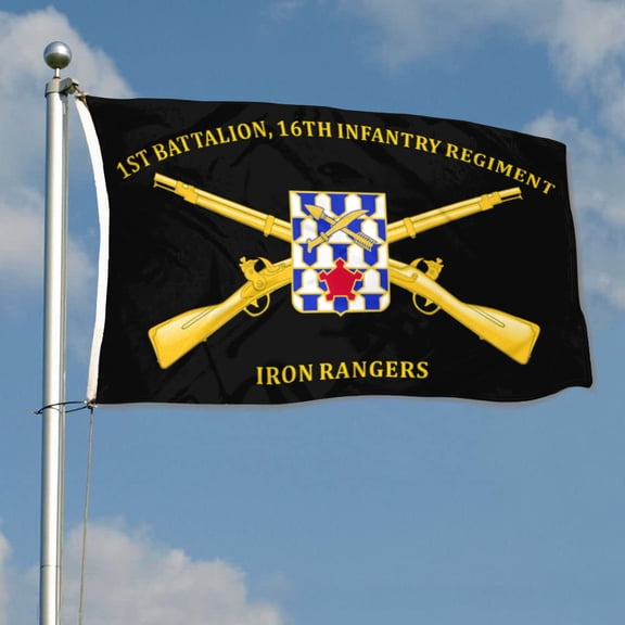 1st Battalion 16th Infantry Regiment Iron Rangers 1st Infantry Division US Army Flag 3x5Feet Outdoor Indoor Decoration Flag with Brass Grommets