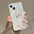 thumbnail image 5 of Glitter Clear Phone Case for iPhone 15 Case for Women Girls, Cute Blue Yellow Butterflies Cute Floral Pattern, Slim Fit Hard Protective Case Cover for iPhone 15 6.1'' (Butterfly & Flower), 5 of 12