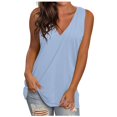 thumbnail image 1 of Camisa sin mangas con cuello en V para mujer para el verano: top informal oversize, poliéster/spandex, moda playera, tallas S-XXXXXL., 1 of 3