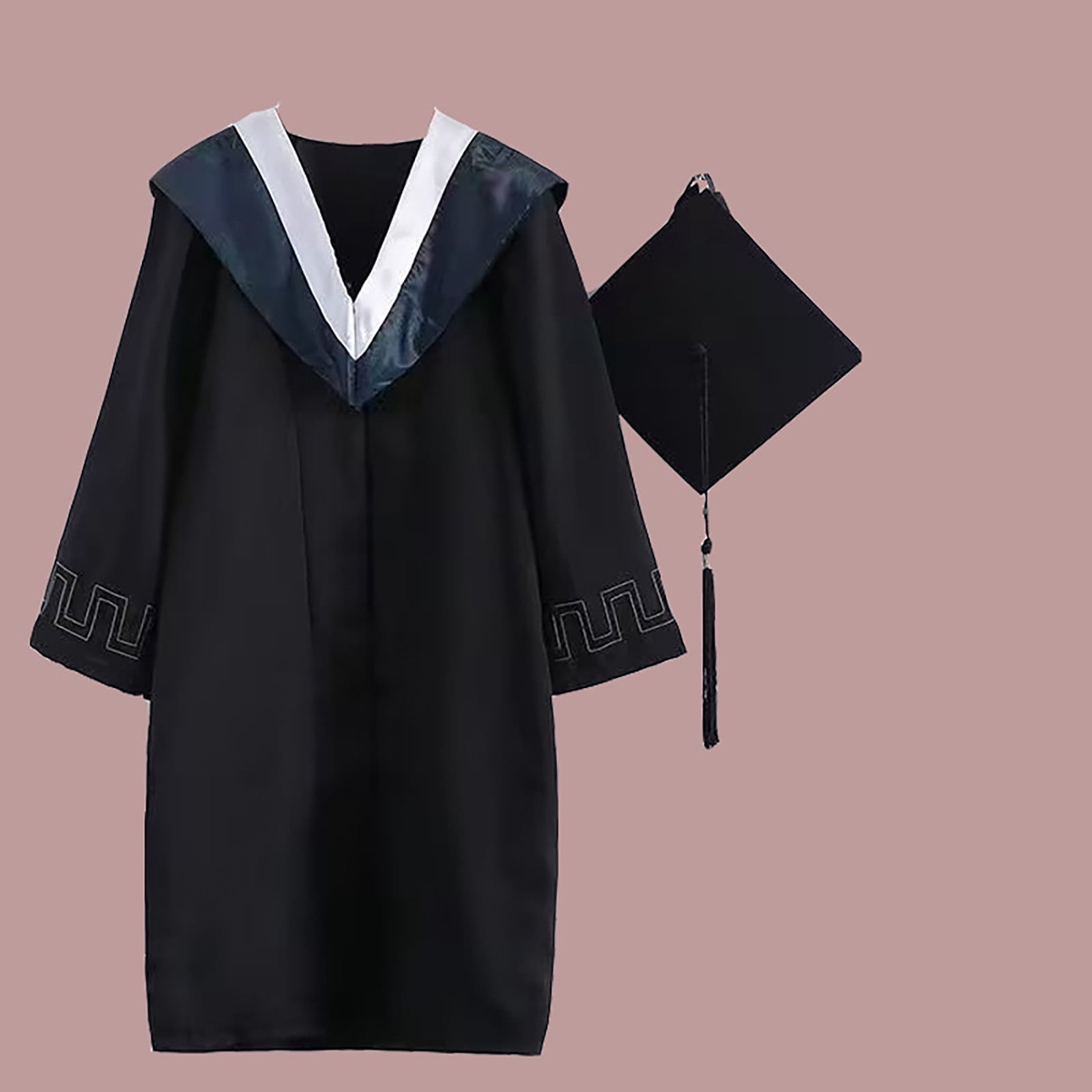 doctorate graduation dress Deluxe Doctoral Gown / Hood / Tam / Honor Cord Package velvet pleats down the center and the chevrons on both arms Classic Doctoral Graduation Gown Only