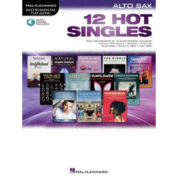 12 Hot Singles: For Alto Sax (Paperback)