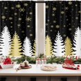 thumbnail image 3 of Christmas Snowflake Tree Kitchen Curtains Winter Window Curtains Over Sink Set of 2, Black Yellow Golden Rod Pocket Short Tier Curtains for Kitchen, Christmas Small Kitchen Decor (26x36 Inch), 3 of 6