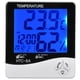 thumbnail image 1 of Monitor de humedad monitor de temperatura ambiente función de reloj despertador con pantalla de luz LED de retroiluminación de una tecla para oficina para el hogar ANGGREK Otros, 1 of 8