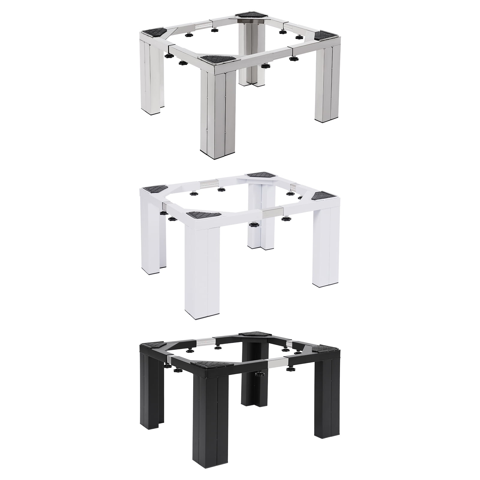 Heavy Duty Washing Machine Stand, 1102.31lbs Load Capacity, Adjustable Length & Width, Anti-slip Pads, Stainless Steel Construction