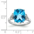 thumbnail image 2 of Sterling Silver Blue Topaz & Diamond Ring. Carat Wt- 0.04ct. Gem Wt- 7ct, 2 of 2