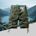 thumbnail image 2 of WTOBBY Men's Vintage Camouflage Military Tactical Work Shorts, Ripstop Cotton Blend Loose Fit Multi-Pocket Cargo Shorts for Outdoor Hunting Hiking Casual Utility Elastic Waist,Army Green L, 2 of 4