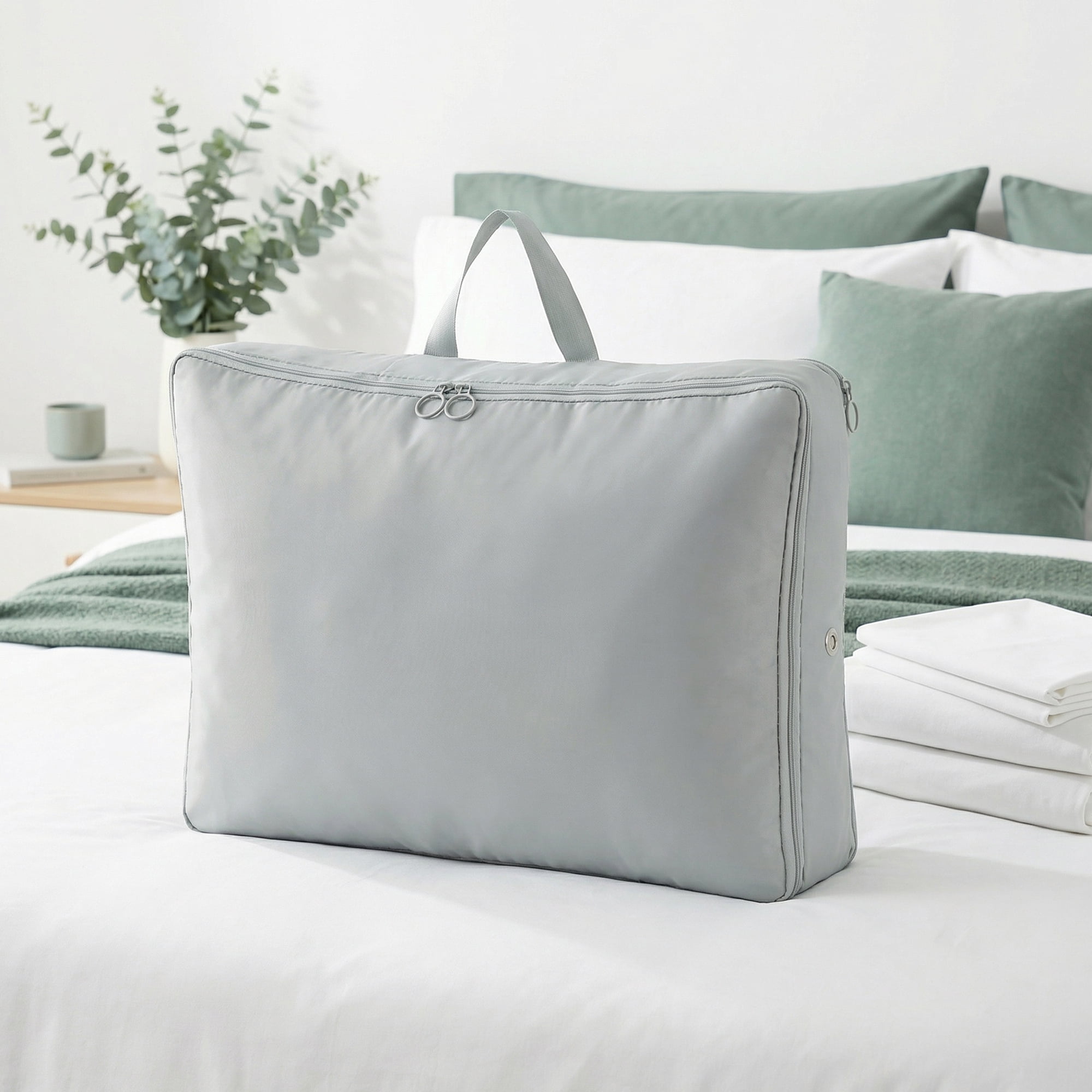 Unique Bargains Foldable Storage Bags Ideal for Organizing Bedroom Grey 15.7"x4.7"x11.8"