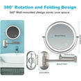 thumbnail image 5 of 8'' Double Sided 360°Swivel Extens Vanity Mirror,USB Wall Mounted Makeup Mirror,3 Light Modes Adjustable LED Touch Sn Bathroom Shaving Mirror,for Home Spa Hotel, 5 of 8