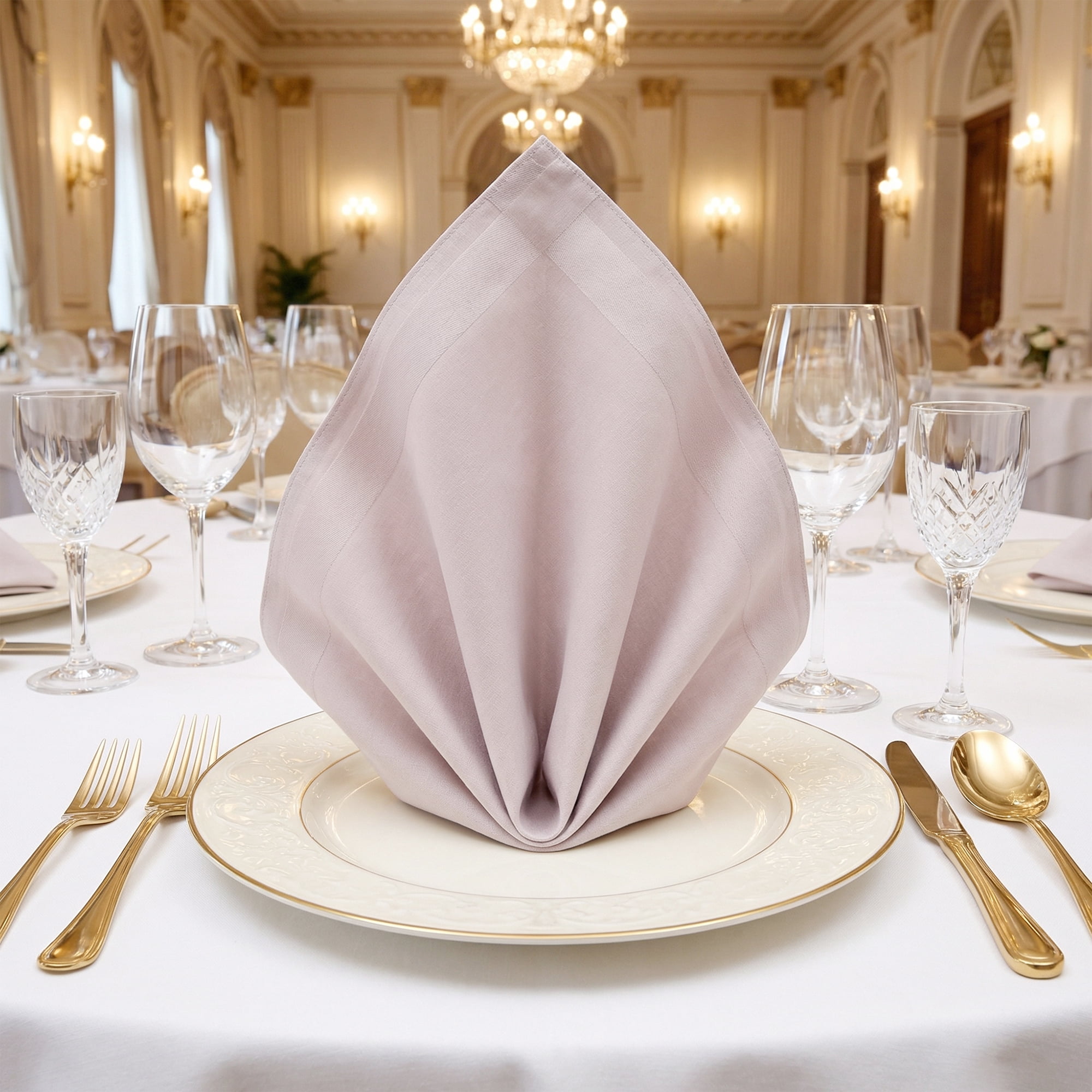 Unique Bargains 12Pcs Cotton Washable Elegant Cloth Napkins Khaki 16x16inch