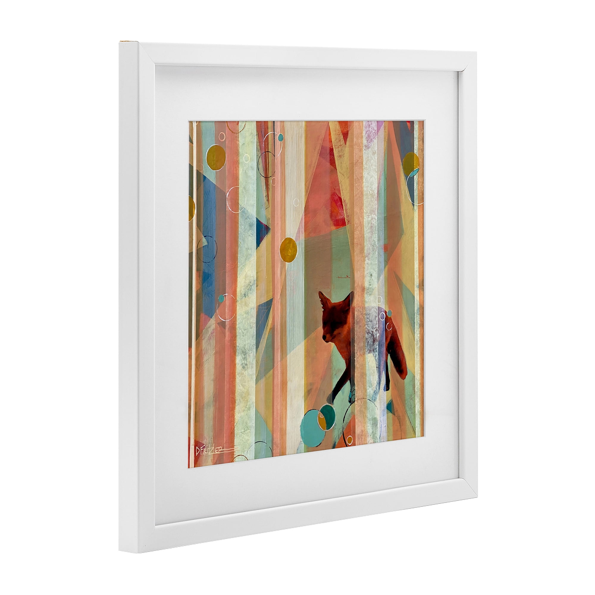 Stupell Industries Making My Move Fox White Framed Print Under Glass, design by Dianna Fritzler