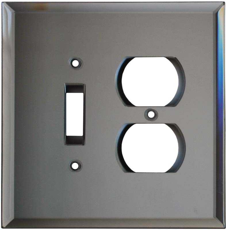 Glass Mirror Grey Tint Combination 1 Toggle/Outlet Cover Plates