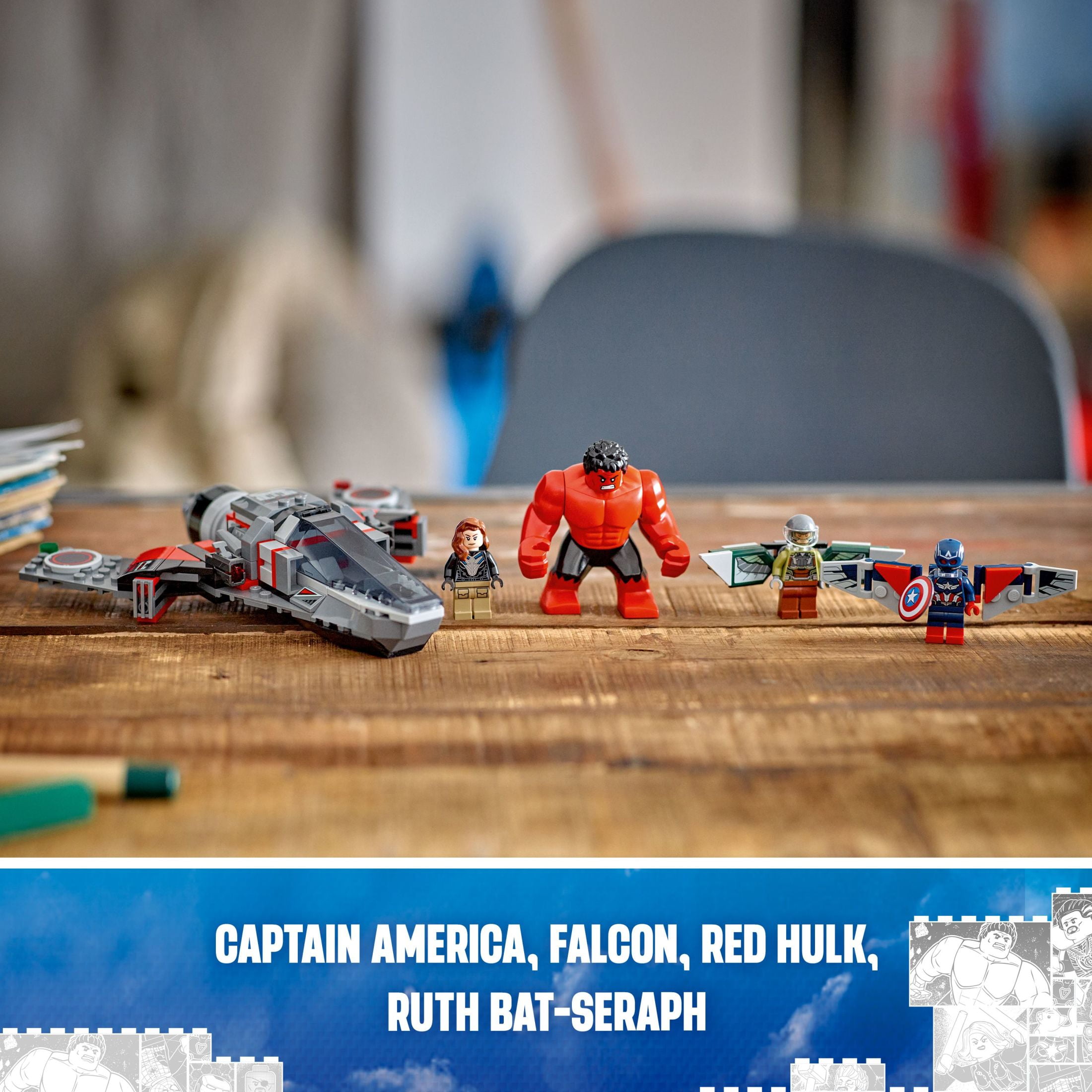 LEGO Marvel Captain America vs. Red Hulk Battle Building Set - Avengers Toy for Kids - Birthday Gift for Boys and Girls Ages 8+ - Includes Hulk Action Figure and Super Hero Minifigures - 76292