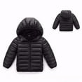 thumbnail image 6 of yocbz Boys Winter Coat Boys Cotton-padded With Thick Fleece Hooded Mid-length Cotton Jacket Black,Size for 6-7 Years, 6 of 8