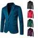 thumbnail image 3 of Traje de boda con chaqueta de terciopelo de dos botones y cuello en V de moda para hombre, 3 of 6