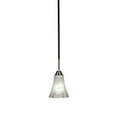 thumbnail image 1 of Toltec Paramount 1 Light Mini Pendant In Matte Black And Brushed Nickel Finish With 5.5" Frosted Crystal Glass, 1 of 1
